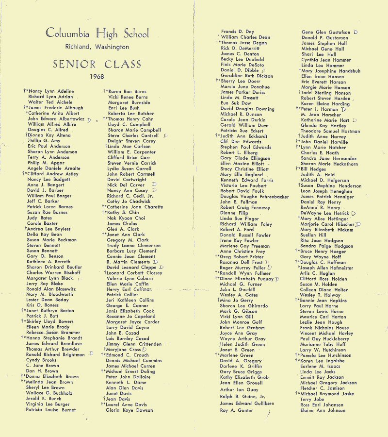1968 Commencement Program Page 1