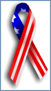 red, white and blue ribbon